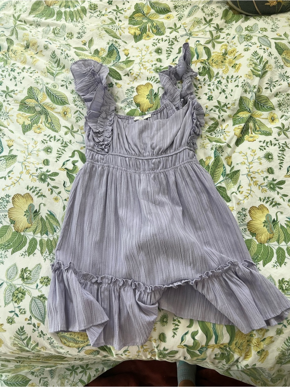 Lush Lavender Ruffle Mini Dress